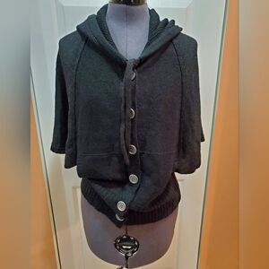 Derek Heart Black Poncho Sweater